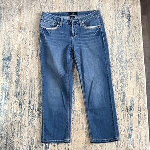 Blue Denim Jeans with Rhinestone Accents